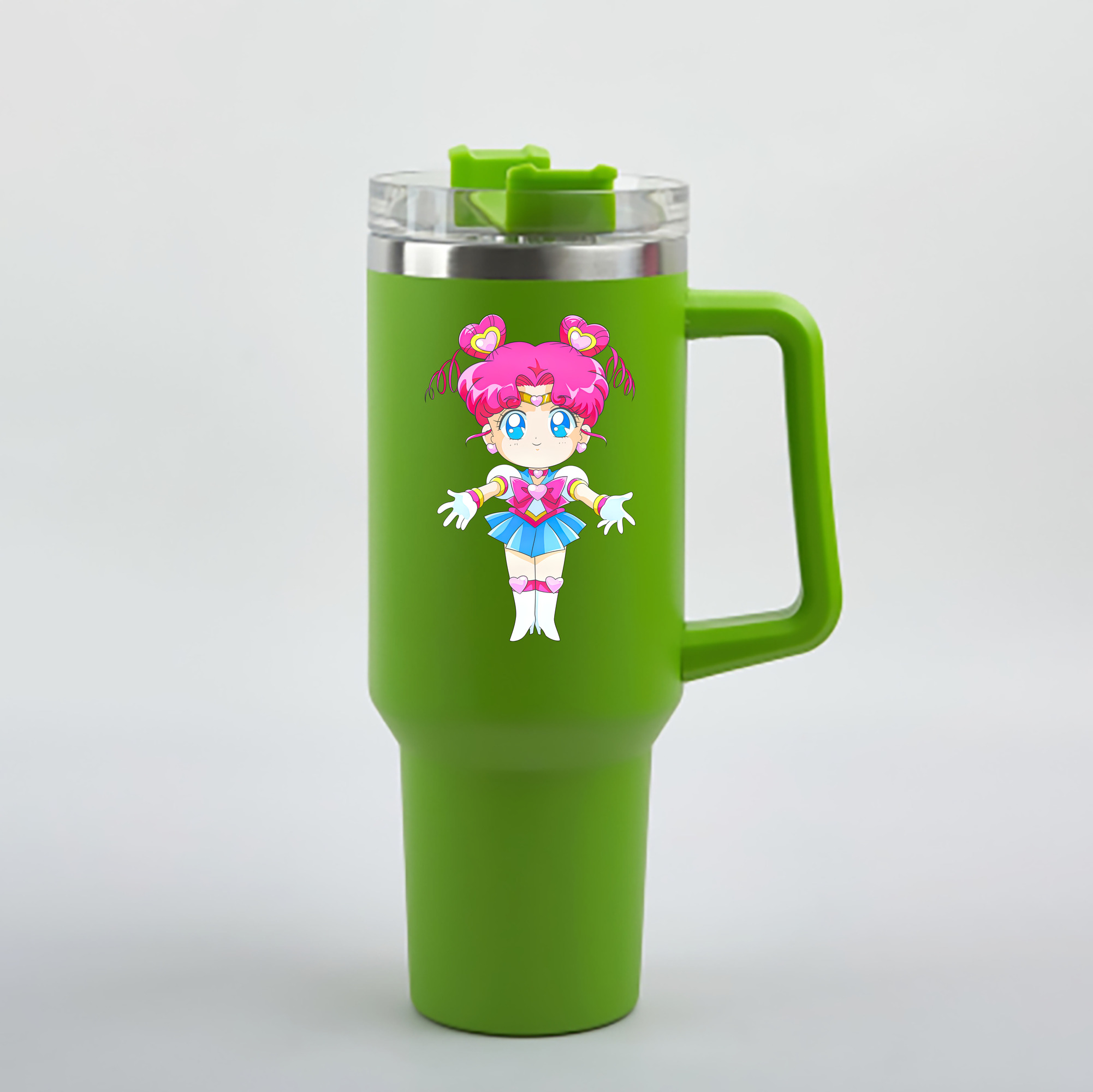 （画像用） 美少女戦士セーラームーン ちびうさ Sailor Moon Chibiusa Tsukino Usagi Small Lady Serenity 1200mL車用タンブラー - クリスタルステッカー（プラスチックストロー付き）